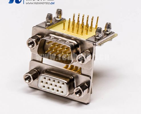 D-SUB双胞胎焊接三排15公对三排15母19.05铆锁白胶接PCB板