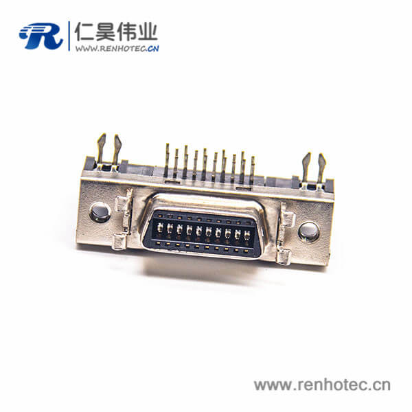 SCSI20HPCN弯式焊接母头插板插座连接器