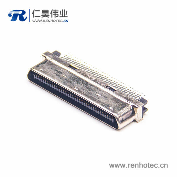 SCSI接口68针VHDCI公头直式夹板式PCB板安装连接器