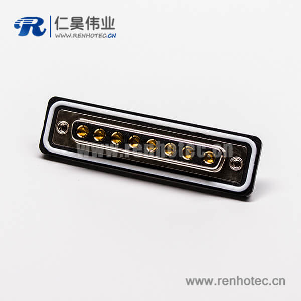 防水d sub连接器8w8大电流母头直式焊线