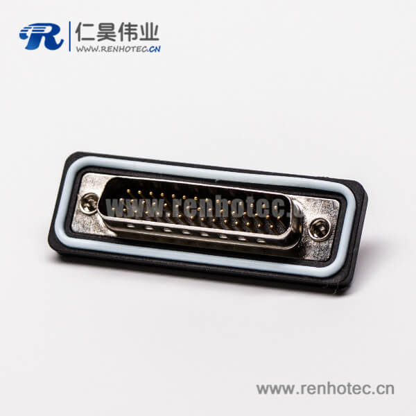 d-sub连接器44针三排防水公头直式接线焊接