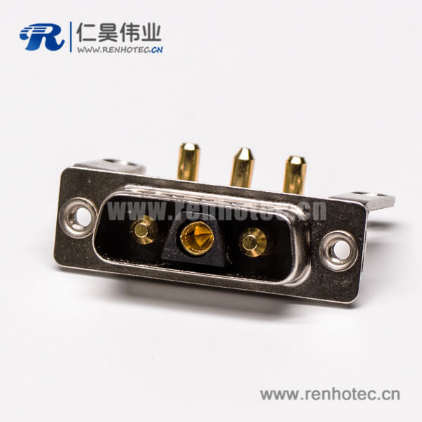 DB型大电流连接器3V3公座90°焊板 20A支架铆锁接PCB板