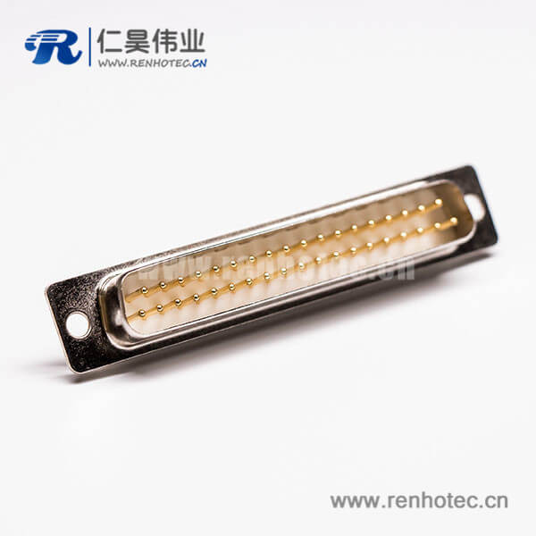 DB37针直针串口公头直式车针连接器接线焊接