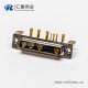 D SUB大电流连接器9W4弯式焊板带支架铆锁母座接PCB
