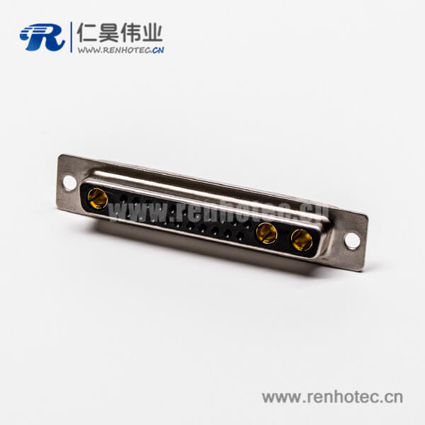 大电流连接器 D-SUB 25W3直式插孔光孔铆合母座接PCB