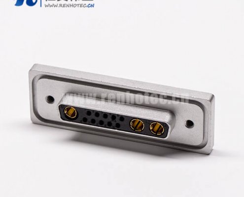db大电流连接器母头弯式13w3插孔接PCB板