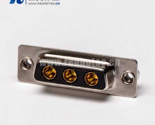 大电流db3w3母座180°焊板铆锁接PCB板混合型连接器