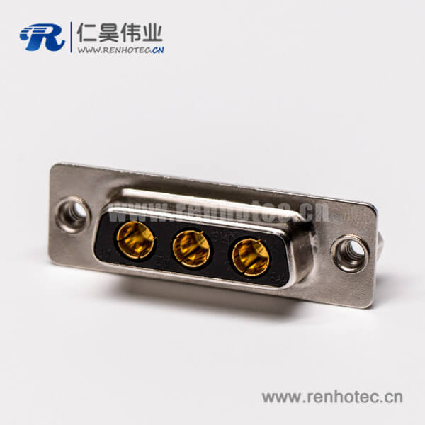 大电流db3w3母座180°焊板铆锁接PCB板混合型连接器