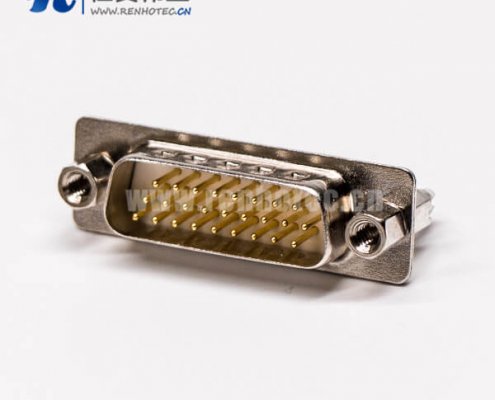 db26公头高密度连接器直式铆锁结构穿孔接PCB板