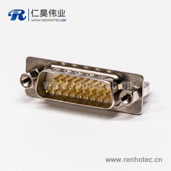 db26公头高密度连接器直式铆锁结构穿孔接PCB板