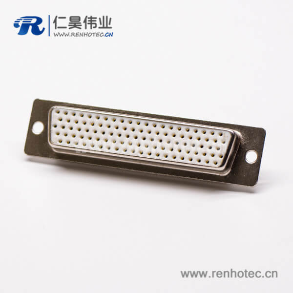 db母头焊线式104针高密度接线连接器直式光孔铆合