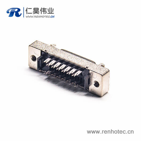SCSI 连接器HPCN型26芯直式公头刺破式连接器卡钩按键安装