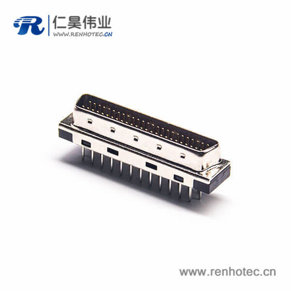 SCSI直插连接器HPDB型50芯公头插孔式PCB板安装