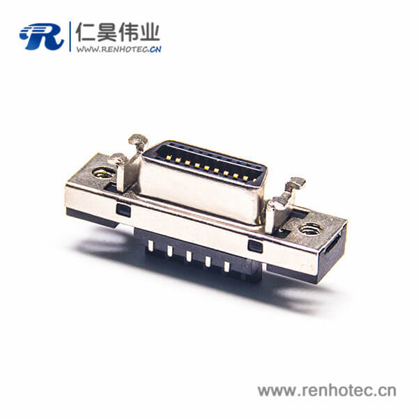 SCSI插座 焊线式直式母头HPCN20芯连接器