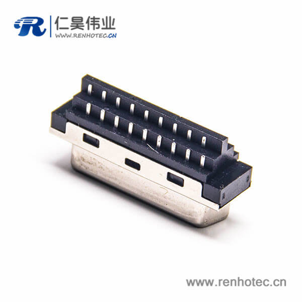 SCSI母座连接器36针插座直式焊接接线母头