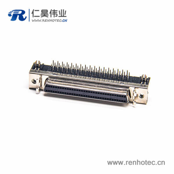 SCSI68连接器HPDB型90度弯式母头插板面板安装插座