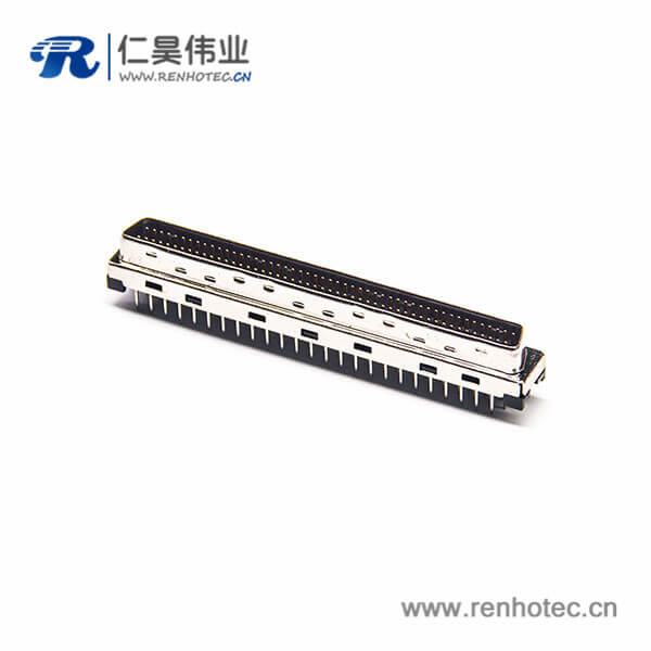SCSI连接器100芯HPDB公头插板PCB板安装直式